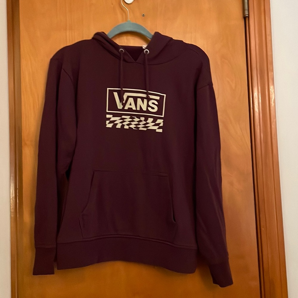 Vans Maroon Hoodie With Vans Logo